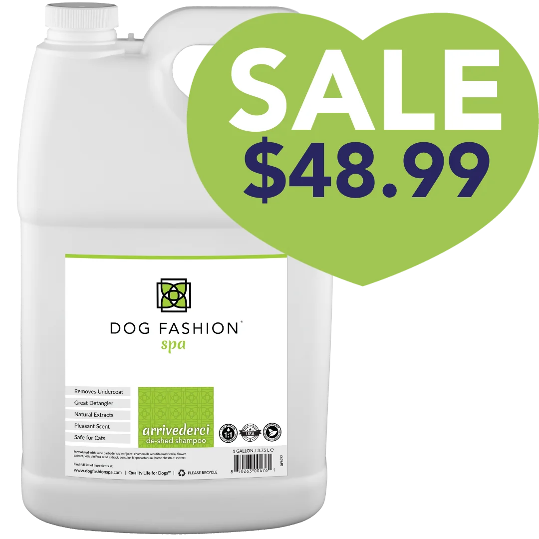 Arrivederci-De-Shedding-Shampoo-Gallon-SALE-by-Dog-Fashion-Spa