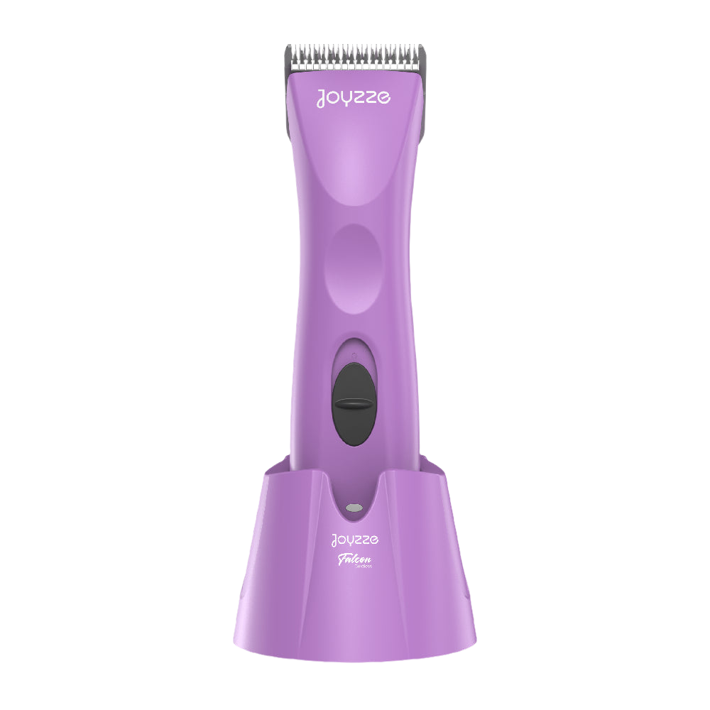 Falcon-Purple-Cordless-Clipper-by-Joyzze-with-bag-storage