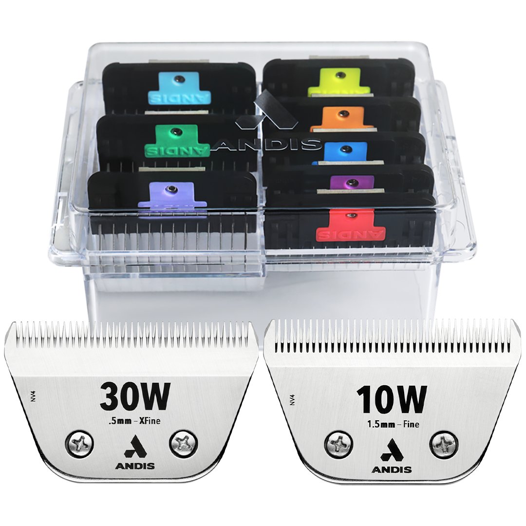andis-8pc-wide-comb-attachment-with-30w-xfine-and-10w-fine-ceramicedge-blade-for-dog-grooming