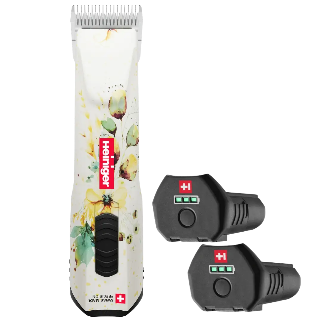 heiniger-opal-white-floral-cordless-clipper-with-2batteries-for-dog-grooming