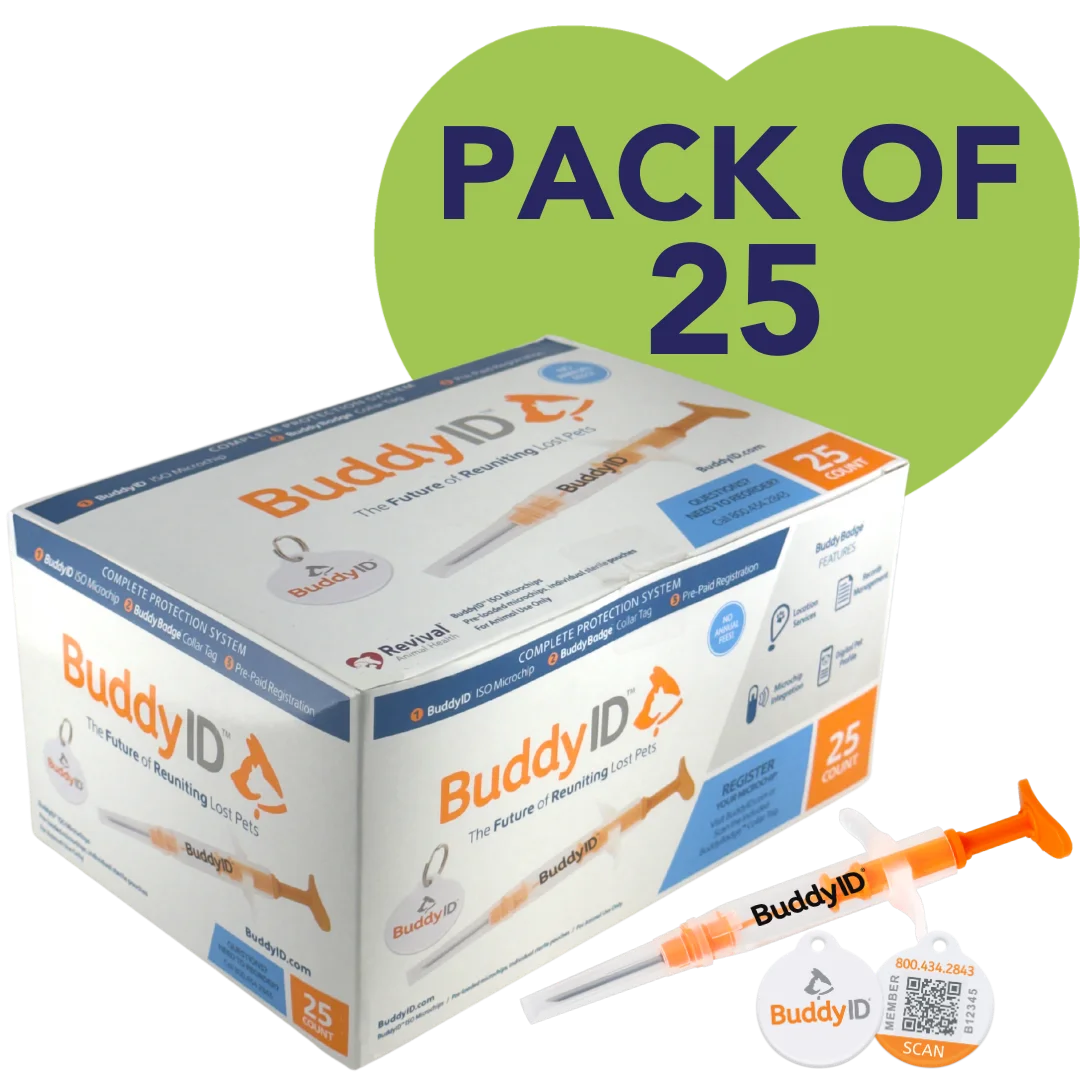 pack-of-25-microchip-complete-protection-system-for-dogs-and-cats-box-buddyid