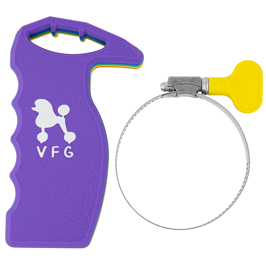 vanity-fur-furm-grip-dryer-handle-rainbow-for-dog-grooming